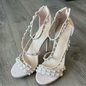 Shoedazzle EDEN EMBELLISHED STILETTO SANDAL HEELS